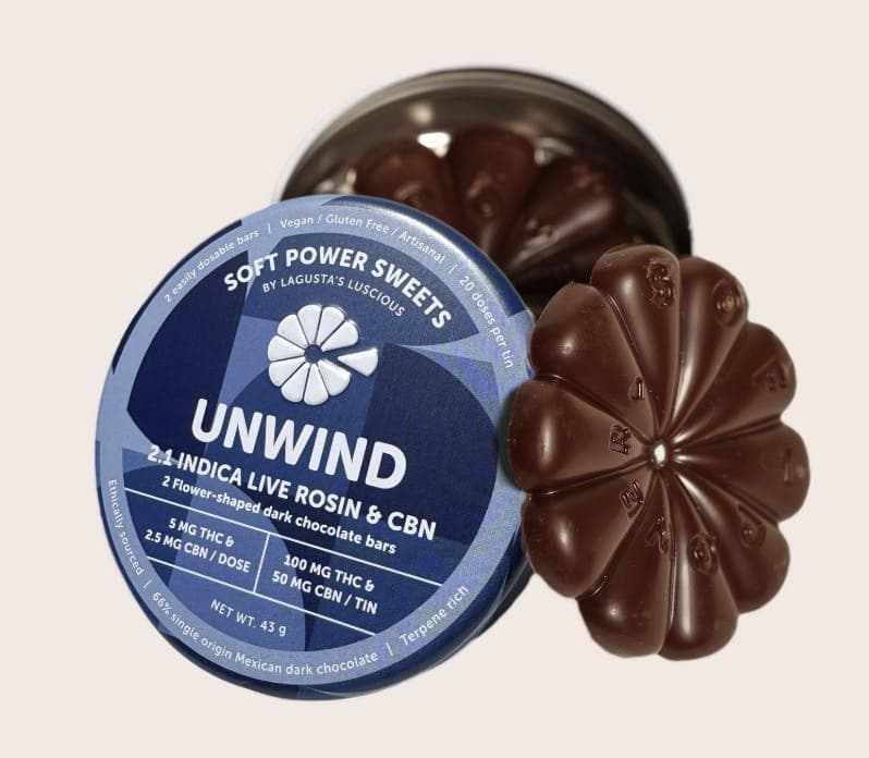 Soft Power Sweets | Disc Unwind | 2:1 (THC:CBN) | 20 Pack Chocolates | 100mg
