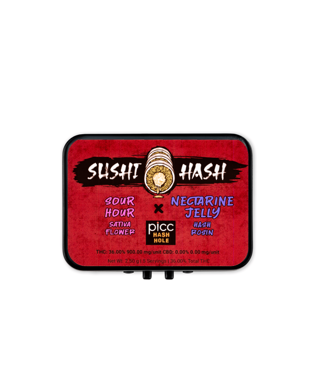 SUSHI HASH | HASH HOLE | .5G 5-PACK (2.5G) | Sour Hour x Nectarine Jelly Rosin (S)